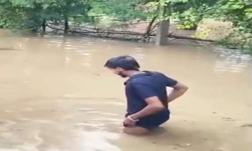 जलभराव में डूबा ग्राम पंचायत रायपुर महेवा का रास्ता, खुली विकास की पोल